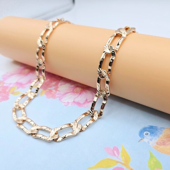 Rose Gold Chunky Link Necklace in High Shine Finish – 19.7 Inch, XPNL0071 - Picture 6 of 12